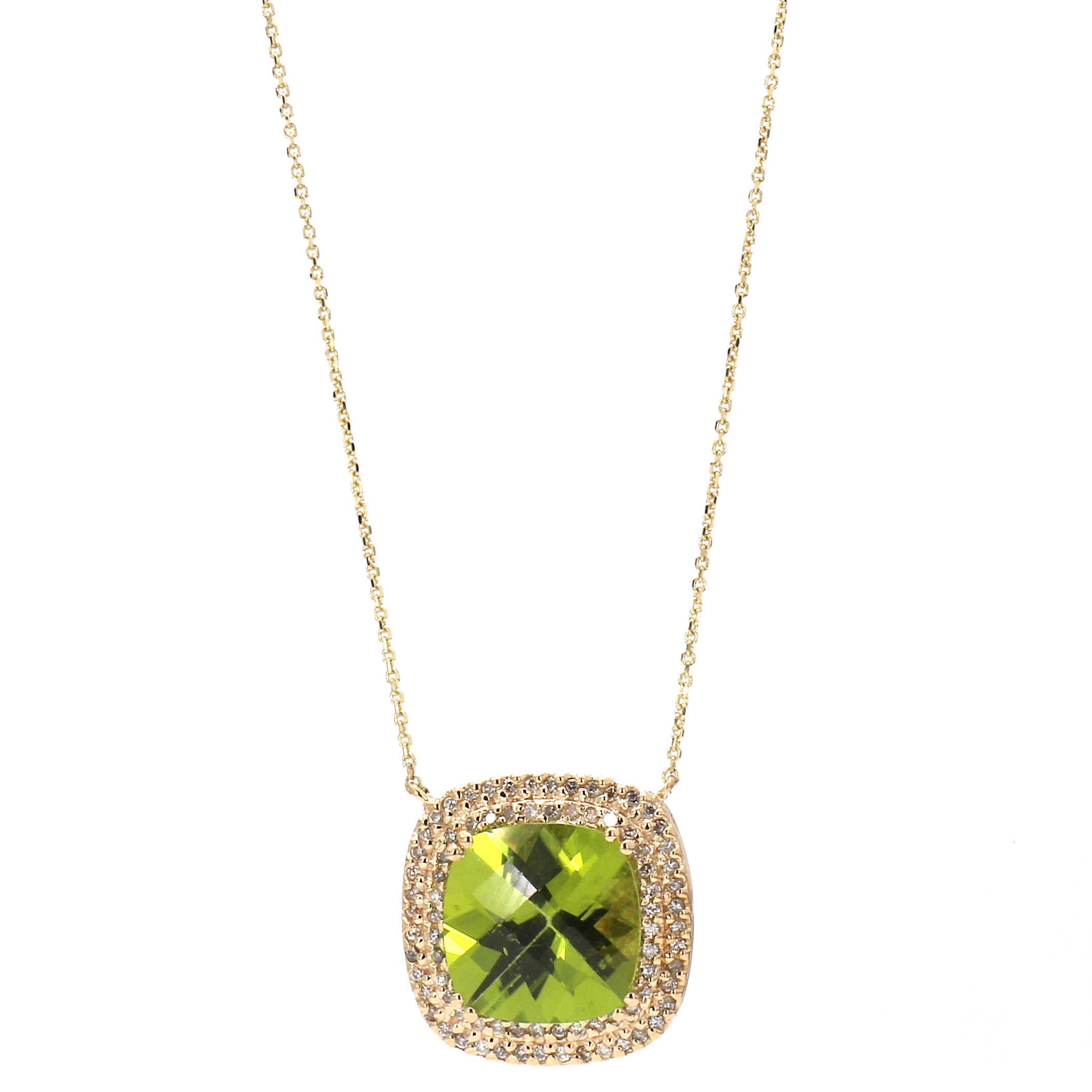 14k Solid Gold Lotus Birthstone Diamond Necklace - August - Peridot – by  charlotte