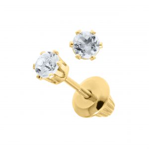 Bailey's Kids Collection April Birthstone White Topaz Stud Earrings