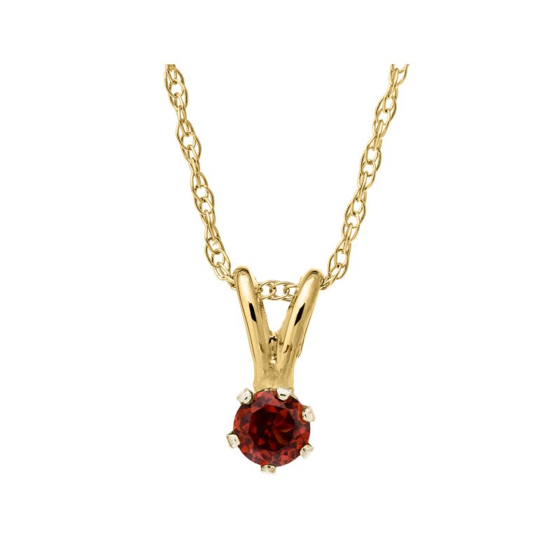Bailey's Kids Collection January Birthstone Garnet Pedant Necklace