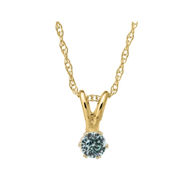 Bailey's Kids Collection March Birthstone Aquamarine Pendant Necklace