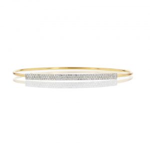 Phillips House Affair 14kt Yellow Gold and Pave Diamond Wire Strap Bracelet
