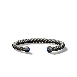 Cable Classic Cuff Bracelet with Lapis Lazuli
