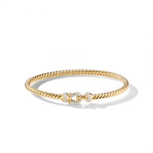 Cable Buckle Collection� Bracelet in 18K Yellow Gold with Diamonds