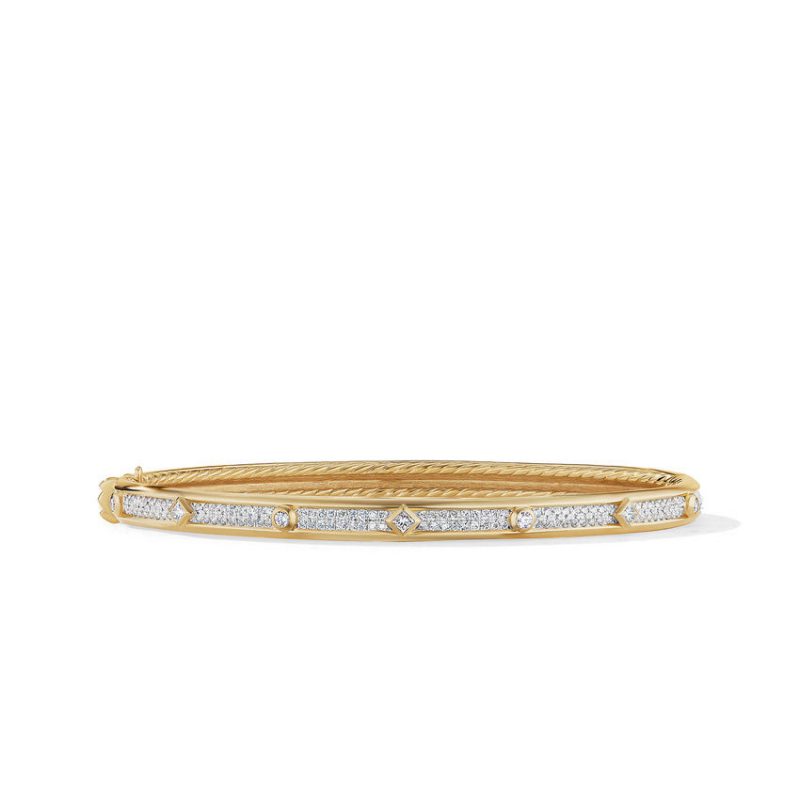 Modern Renaissance Bracelet in 18K Yellow Gold with Full Pav� Diamonds