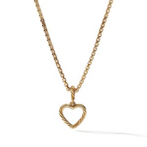 Heart Amulet in 18K Yellow Gold with Pav� Diamonds