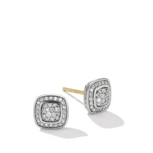 Petite Albion� Stud Earrings with Pav� Diamonds