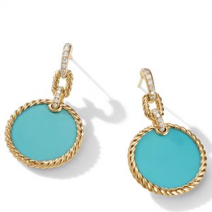DY Elements� Convertible Drop Earrings 18K Yellow Gold with Turquoise and Pav� Diamonds