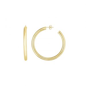 Thick Hoop Earrings in 14kt Yellow Gold