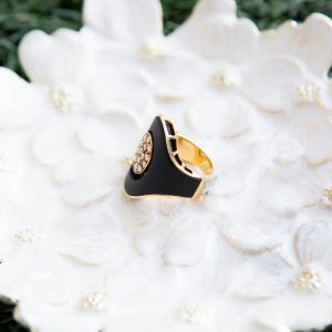 Bailey's Estate Vintage Onyx and Diamond Ring