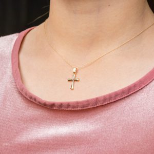 Bailey's Children's Collection Cross Pendant Necklace with Diamond