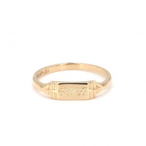 Bailey's Kids Collection Gold Embossed Rectangle Ring