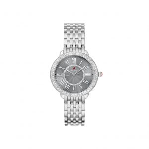Michele Serein Diamond Stainless Steel Watch