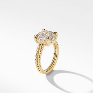 Chatelaine� Ring in 18K Yellow Gold with Full Pav� Diamonds