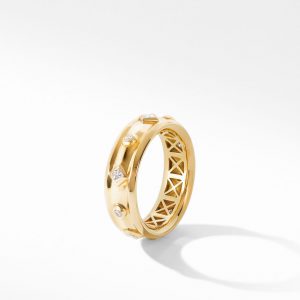 Modern Renaissance Ring in 18K Yellow Gold with Diamonds