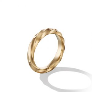 Cable Edge Band Ring in Recycled 18K Yellow Gold