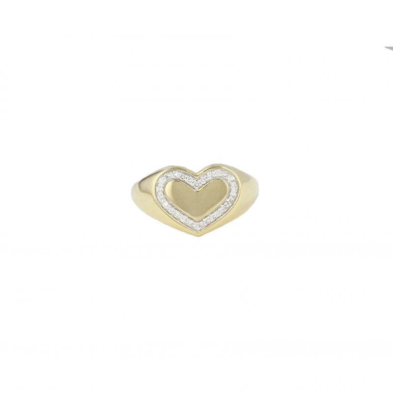 Phillips House Heart Pinky Ring with Diamonds