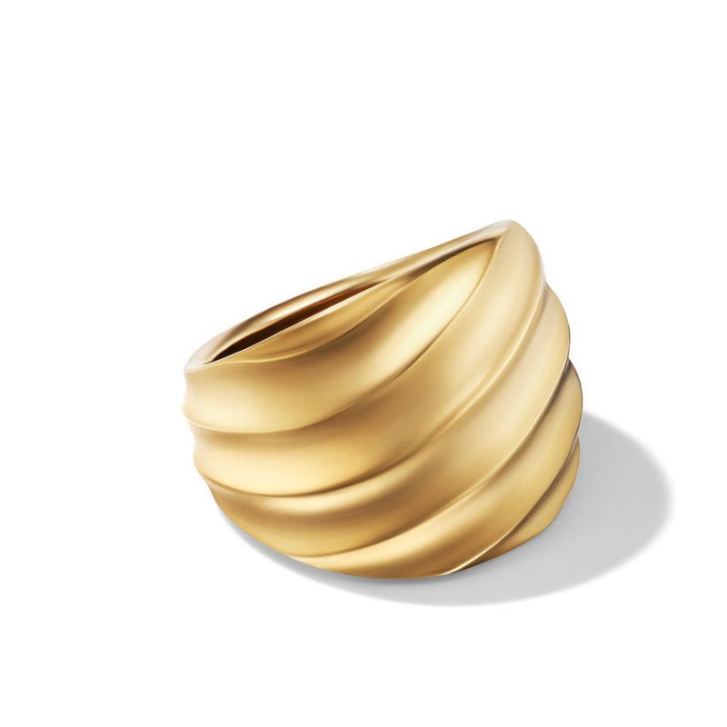 Cable Edge Saddle Ring in Recycled 18K Yellow Gold