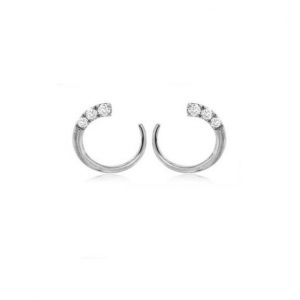 Front Facing Huggie Hoops Earrings with Diamonds Earrings Bailey's Fine Jewelry