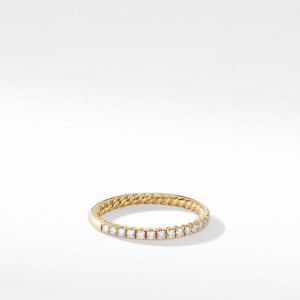 DY Eden Partway Eternity Band Ring in 18K Yellow Gold with Pav� Diamonds