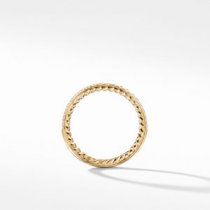 DY Eden Partway Eternity Band Ring in 18K Yellow Gold with Pav� Diamonds