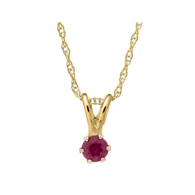 Bailey's Kids Collection July Birthstone Ruby Pendant Necklace