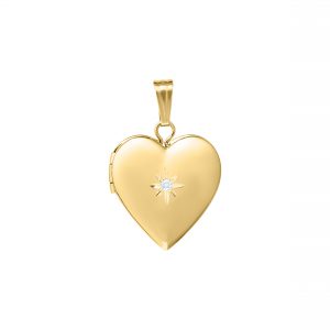 Bailey's Kids Collection Heart Locket with Diamond Center Necklace