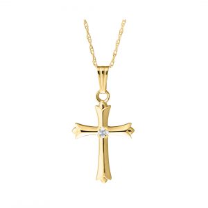 Bailey's Kids Collection Cross Pendant Necklace with Diamond