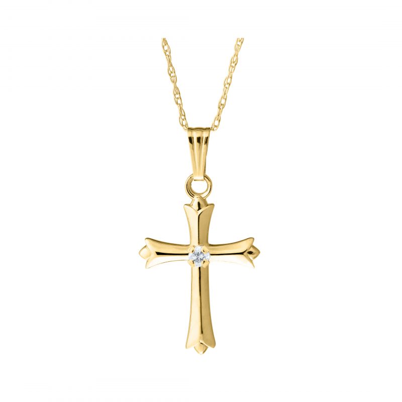 Bailey's Kids Collection Cross Pendant Necklace with Diamond