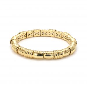Textured Gold and Pave Diamond Cuff Bracelet