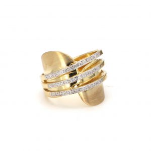 Layered Gold and Diamond Design Ring