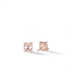 Chatelaine� Stud Earrings with Morganite and Diamonds in 18k Rose Gold