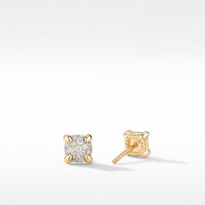Petite Chatelaine� Stud Earrings in 18K Yellow Gold with Diamonds