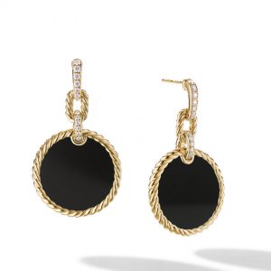 DY Elements� Convertible Drop Earrings 18K Yellow Gold with Black Onyx and Pav� Diamonds