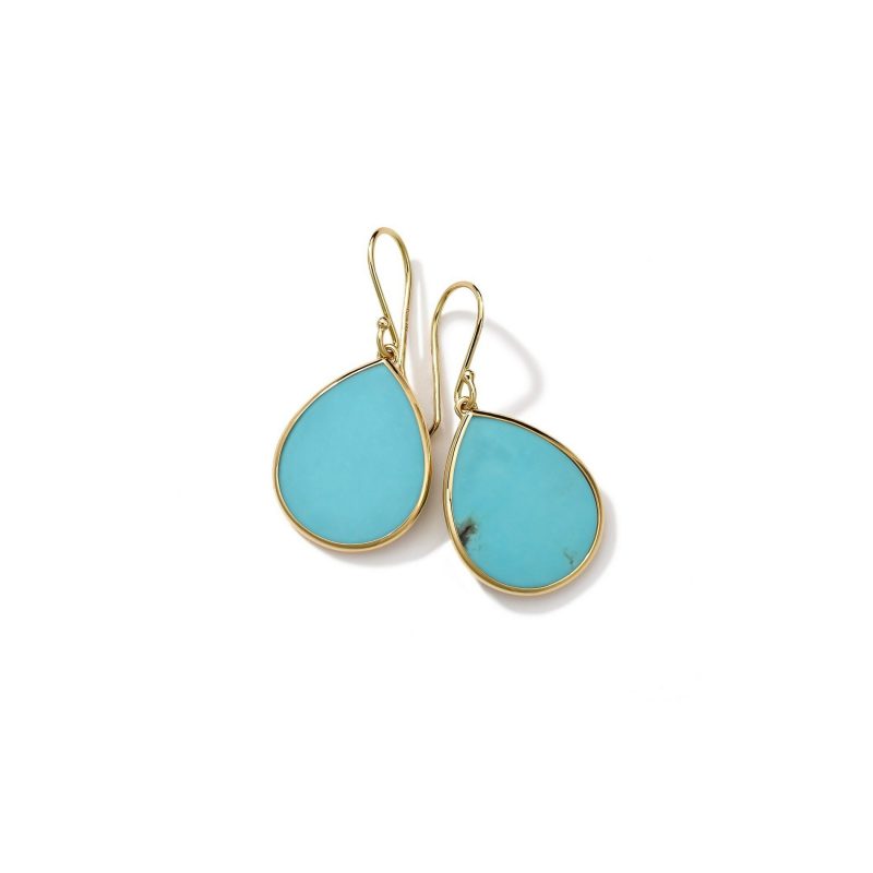 Ippolita Polished Rock Candy Small Stone Teardrop Earrings in Turquoise