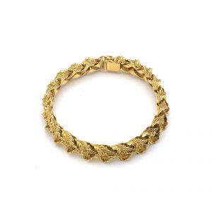 Yellow Gold 7.5" Leaf Bracelet