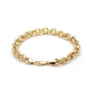 Diamond Cut Rolo Style Chain Bracelet