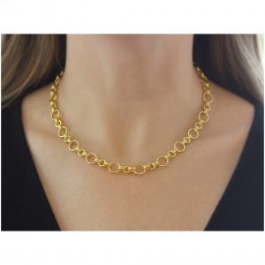 Elizabeth Locke "Bellariva" Gold Round Link Necklace