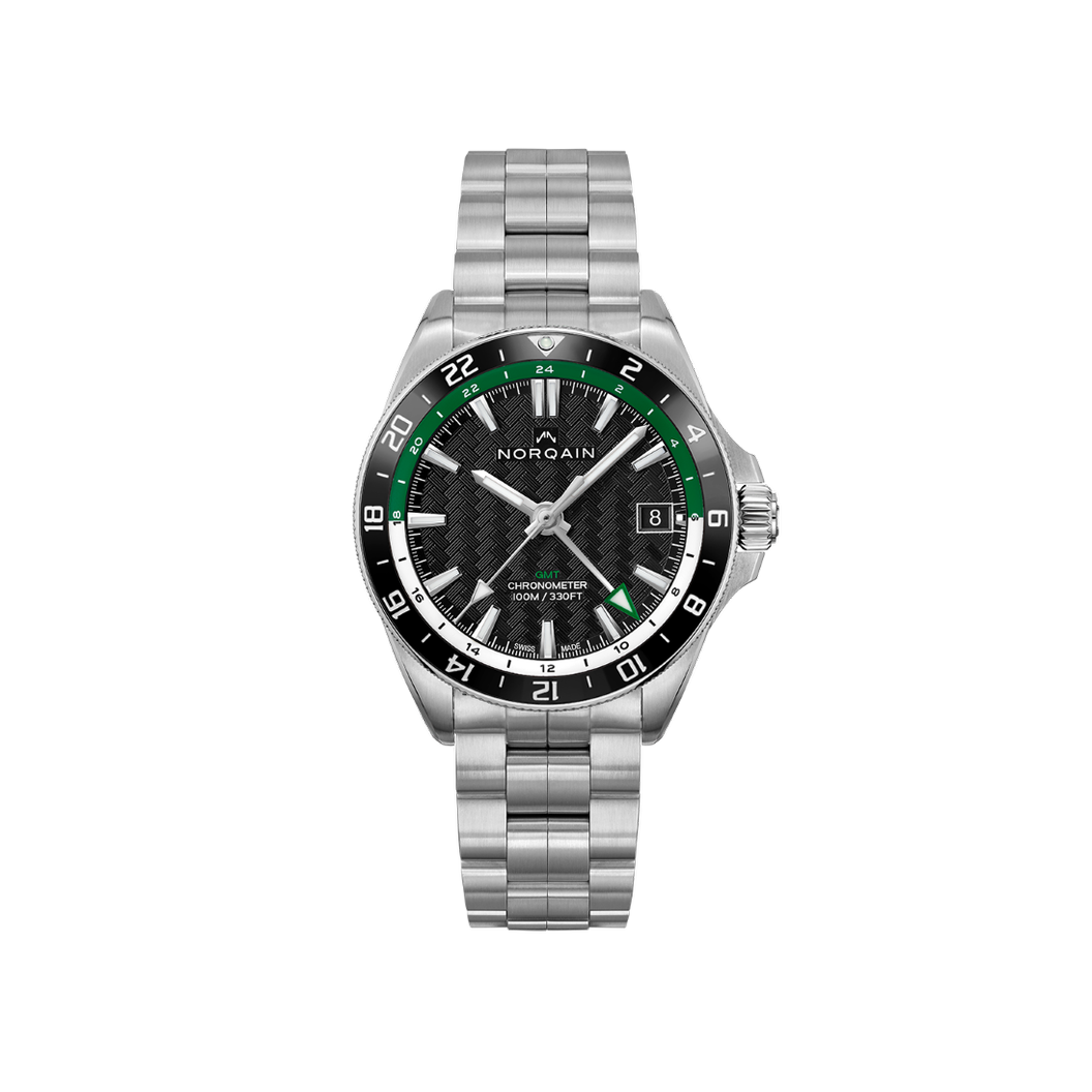 NORQAIN 41MM Adventure NEVEREST GMT with Black and Green Dial