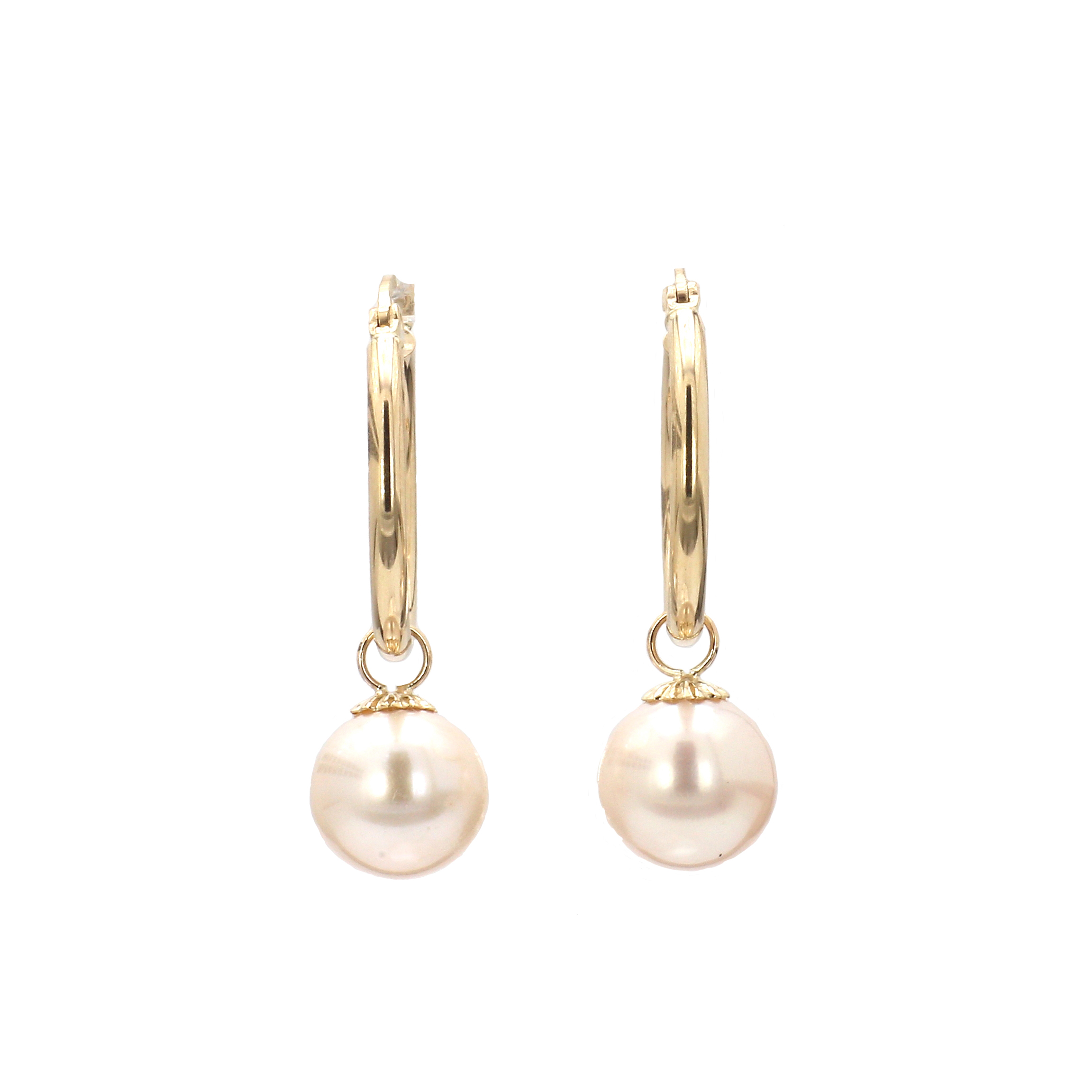 Gold Hoop With Pearl Drop Earrings – Bailey's Fine Jewelry