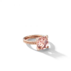 Chatelaine� Ring with Morganite and Diamonds in 18K Rose Gold