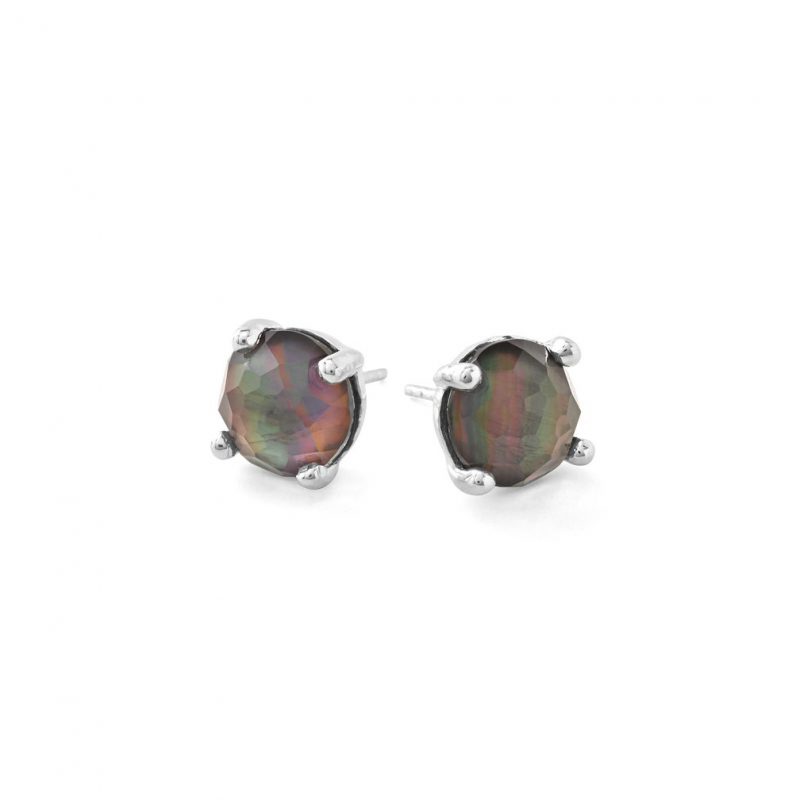 Ippolita Rock Candy Single Stone Stud Earrings in Black Shell Doublet
