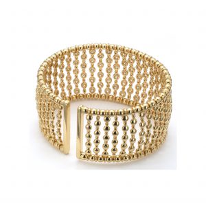 Wide Three Row Prong Set Diamond Cuff Bracelet in 18k White Gold (5.50ct.  tw.)
