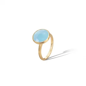 Marco Bicego Jaipur Color Collection Gold Aquamarine Medium Stackable Ring