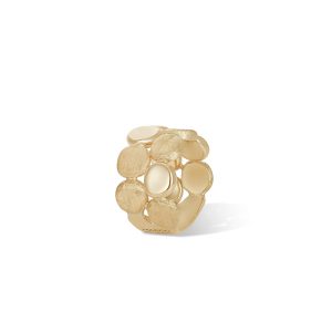 Marco Bicego Jaipur Collection Gold Engraved and Polished Double Row Ring