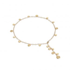Marco Bicego Jaipur Collection Engraved and Polished Charm Lariat Necklace
