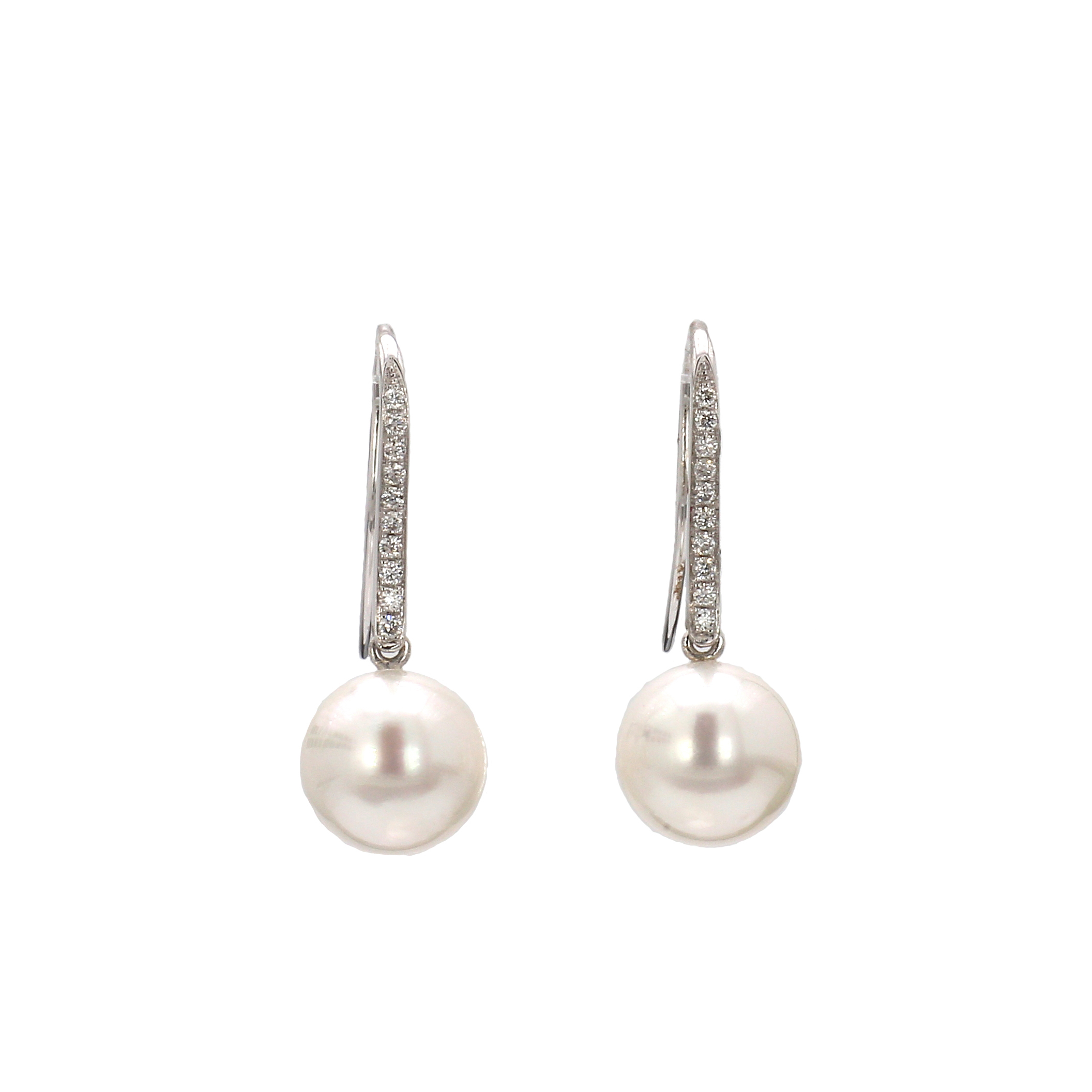 White South Sea Pearl and Diamond Drop Earrings – Bailey's Fine Jewelry