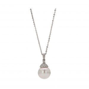 White Gold South Sea Pearl Pendant Necklace