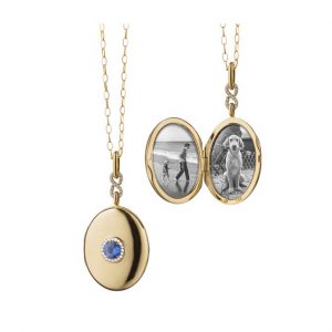 Monica Rich Kosann Sapphire Infinity Locket Necklace