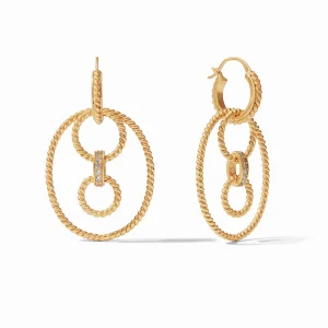 Julie Vos Monaco Three in One Earrings with Cubic Zirconia