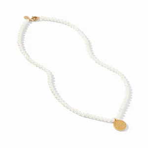Julie Vos Trieste Pearl Solitaire and Fresh Water Peral Necklace